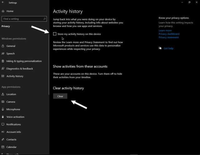 windows-10-activity-history-disable-option-clear-activity-cache