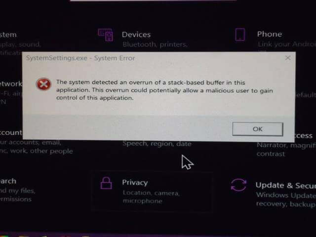 windows-10-systemsettings.exe-overrun-stack-based-buffer-error