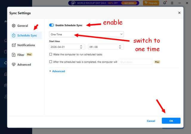 aomei-backupper-enable-schedule-sync-switch-to-one-time