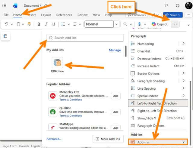 microsoft-word-online-add-ins-link