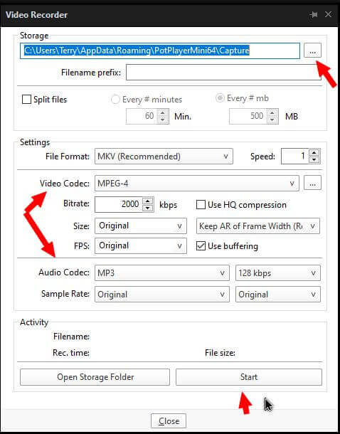 potplayer-video-recorder-options-split-files-video-codecs-audio-start-stop