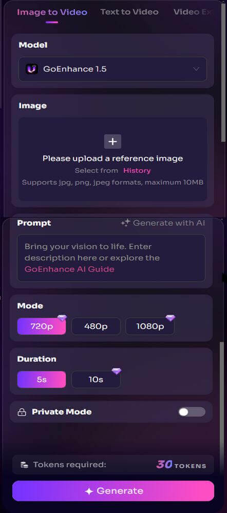 goenhance-website-select-model-goenhance-1.5-image-prompt-mode-duration-private-tokens-generate