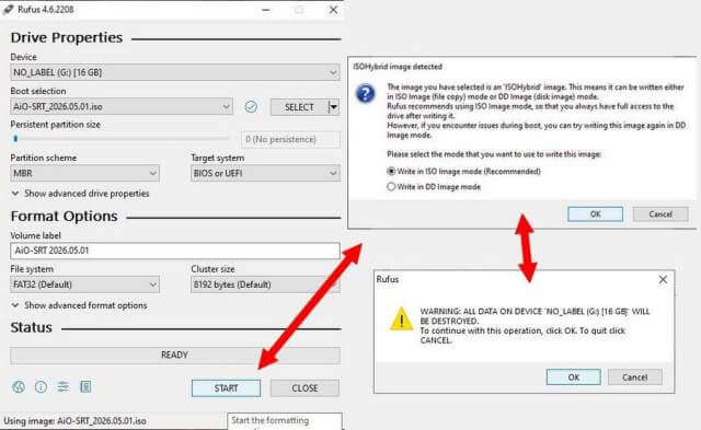 rufus-select-aio-iso-warning-isohybrid-image-detected-all-data-will-be-erased