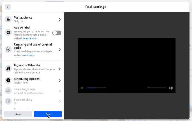 facebook-reel-settings-add-ai-label-remix-audio-tags-scheduling-options