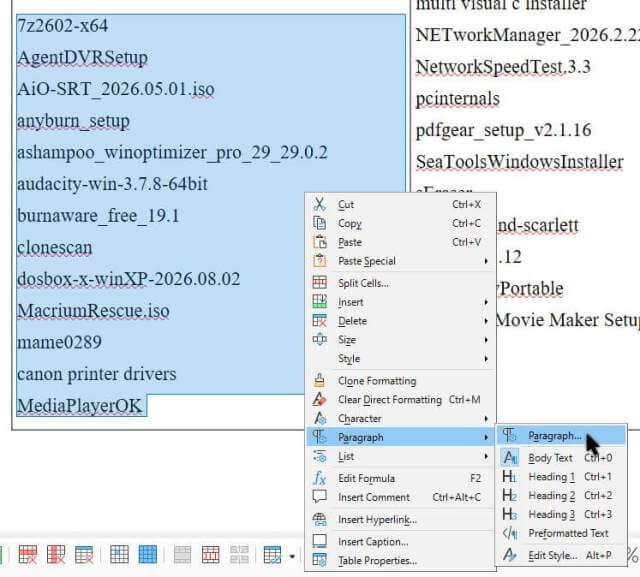 libreoffice-document-doublespaced-high-light-right-click-menu-click-paragraph-then-again