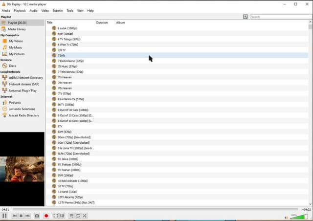 vlc-view-playlist-all-available-videos-channels